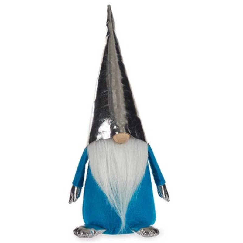 Image secondaire de Figurine Décorative Gnome Bleu Blanc Argenté Polyester Bois Sable 12 x 32 x 13 cm (24 Unités)