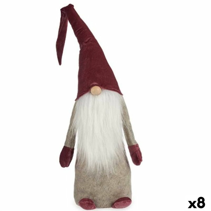 Figurine Décorative Gnome Blanc Gris Rose Polyester Bois Sable 20 x 100 x 25 cm (8 Unités)