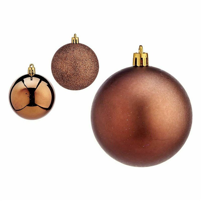 Image secondaire de Lot de boules de Noël Marron Plastique Ø 7 cm (36 Unités)