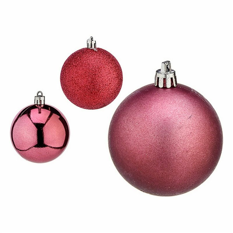 Image secondaire de Lot de boules de Noël Rose Plastique Ø 7 cm (36 Unités)