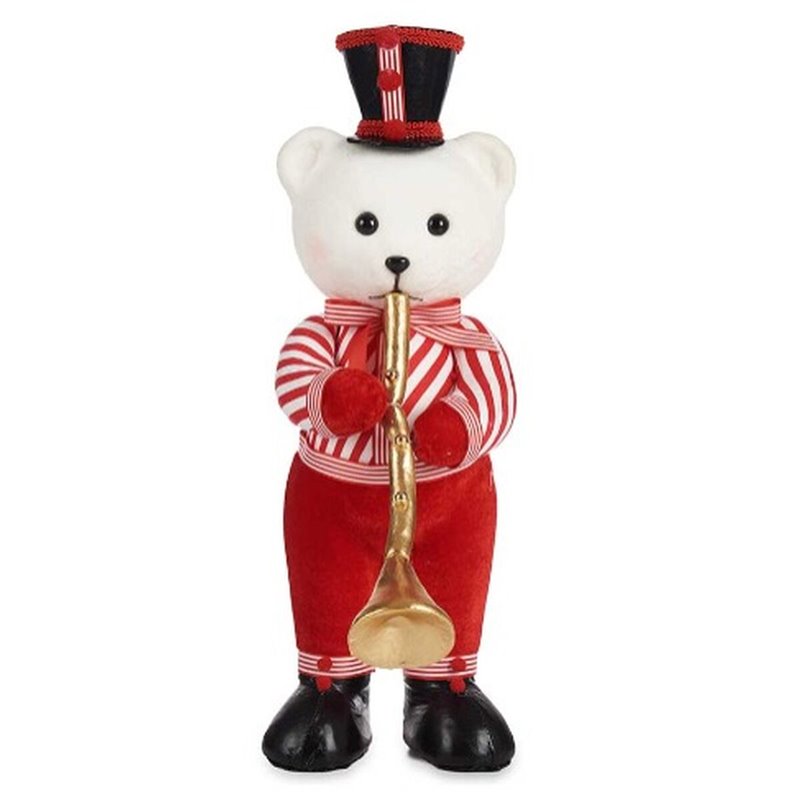 Image secondaire de Figurine Décorative Ours Trompette Blanc Noir Rouge polystyrène 15 x 46 x 25 cm (2 Unités)