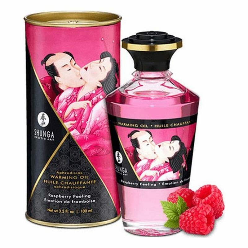 Huile de massage érotique Shunga Framboise (100 ml)