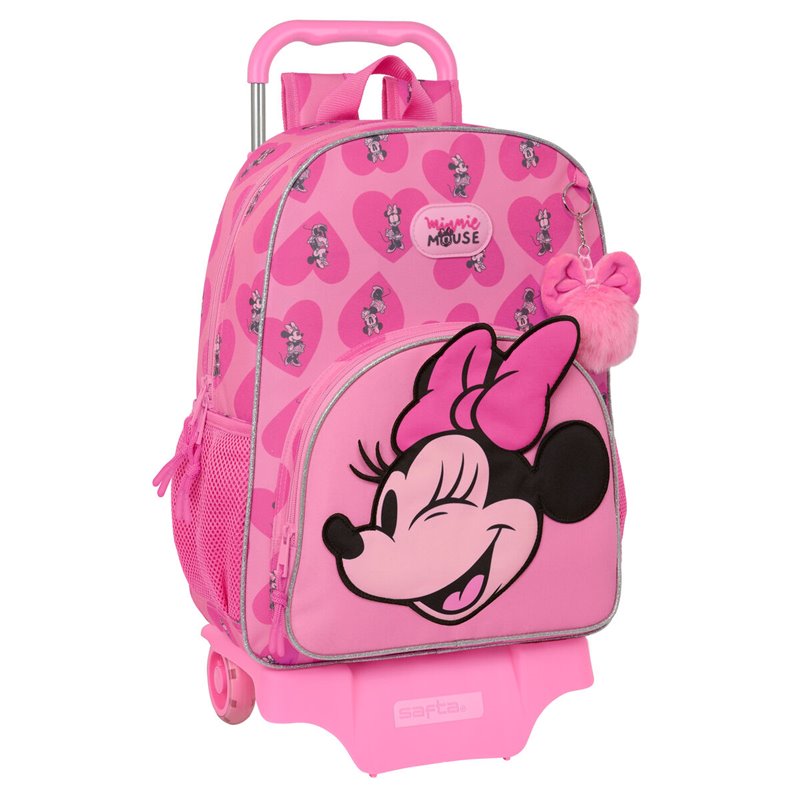 Cartable à roulettes Minnie Mouse Loving Rose 33 x 42 x 14 cm