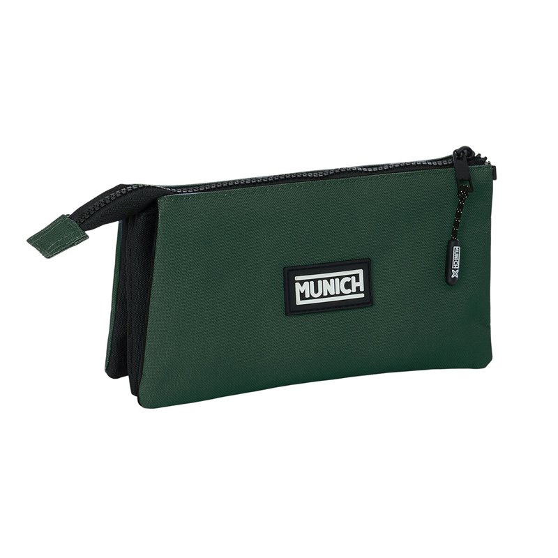 Image secondaire de Trousse Fourre-Tout Triple Munich Verde Vert 22 x 12 x 3 cm