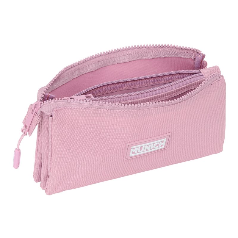 Image secondaire de Trousse Fourre-Tout Triple Munich Basic Rose 22 x 12 x 3 cm