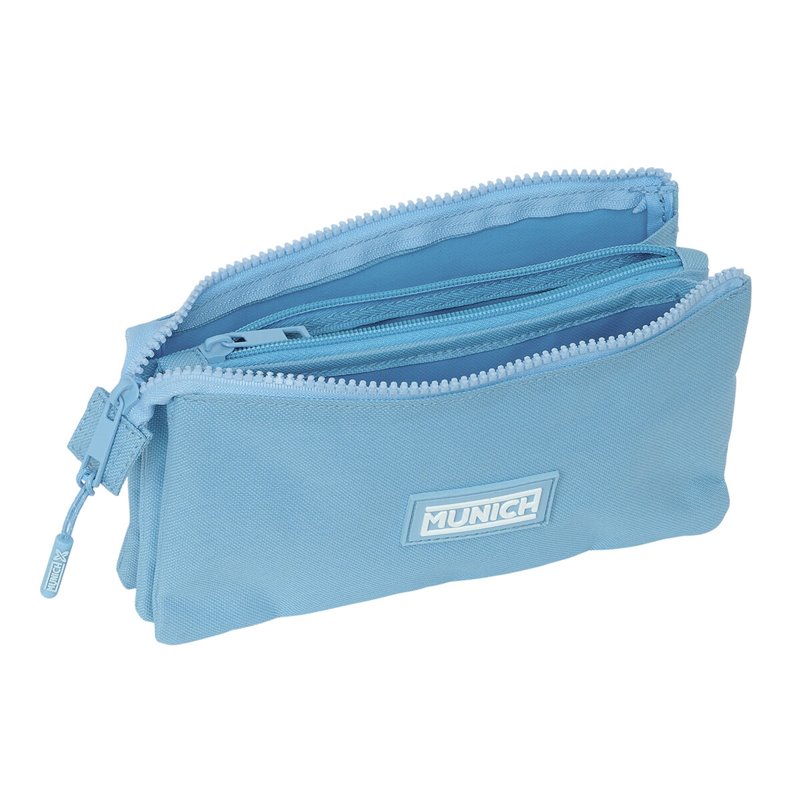 Image secondaire de Trousse Fourre-Tout Triple Munich Basic Bleu 22 x 12 x 3 cm