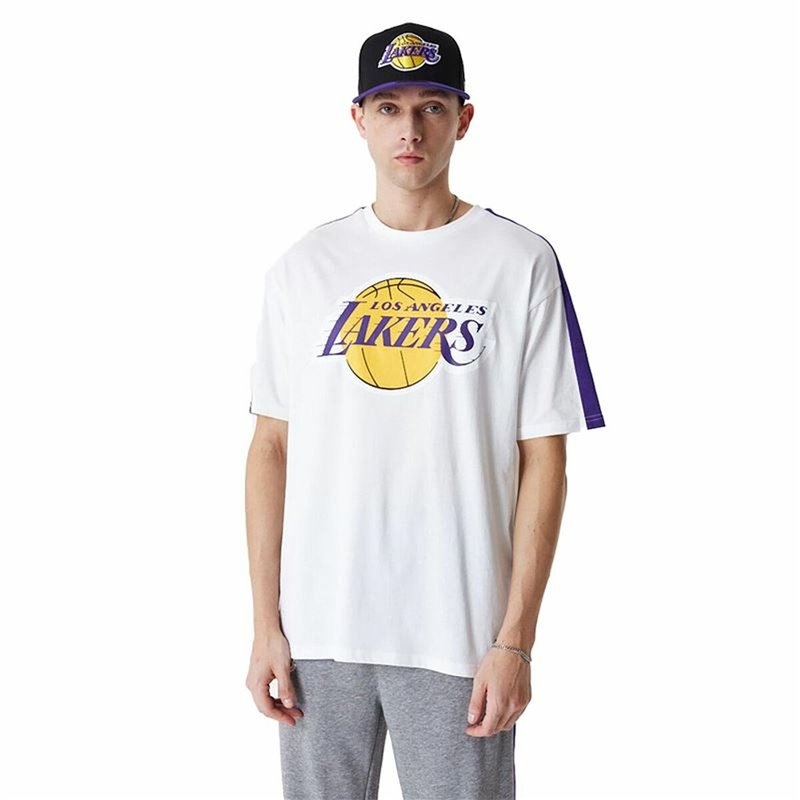 T-Shirt à manches courtes homme New Era NBA Colour Block LA Lakers Blanc