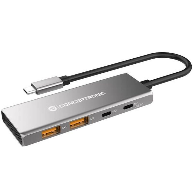 Hub USB Conceptronic HUBBIES15G Gris (1 Unité)