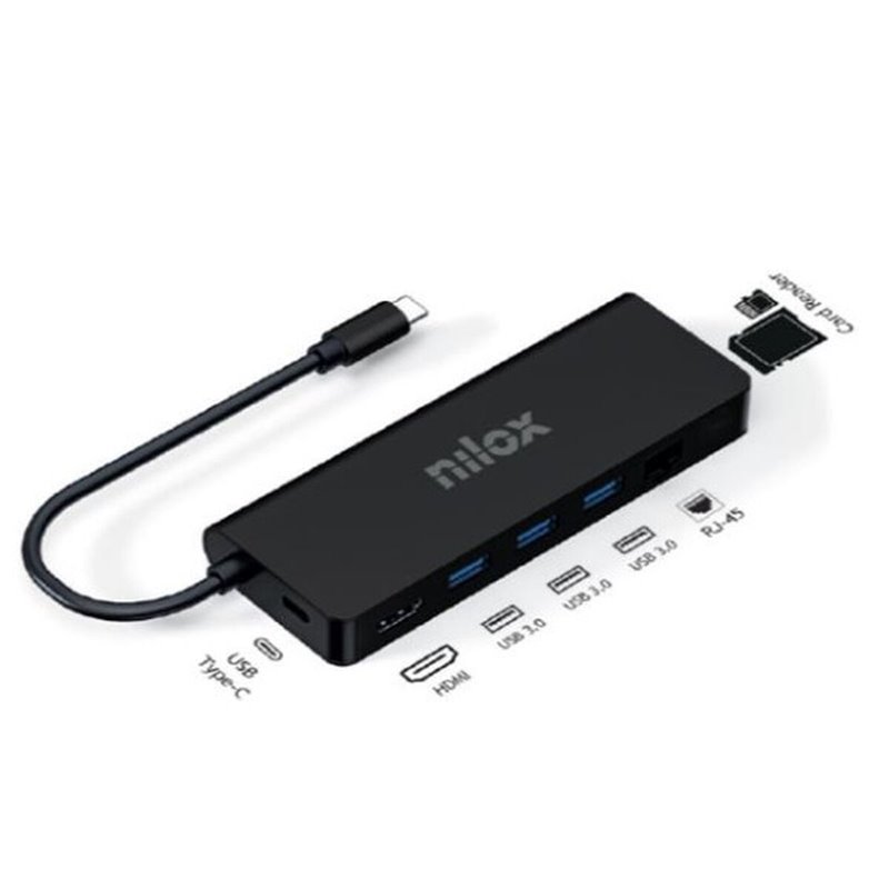 Image secondaire de Hub USB Nilox 4k Aluminium HDMI