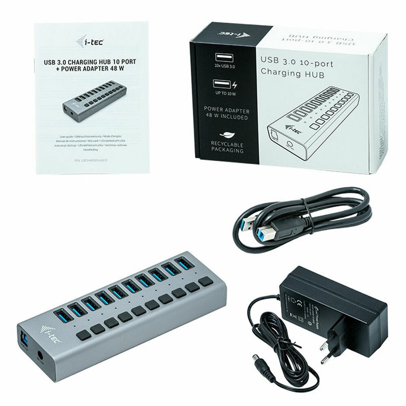 I-Tec USB 3.0 Charging HUB 10 port + Power Adapter 48 W