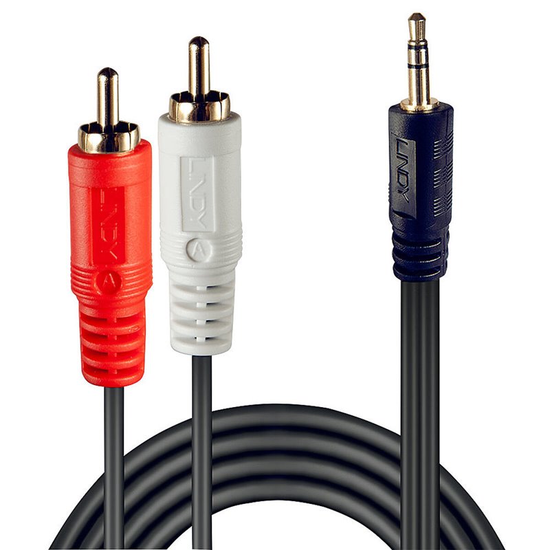 Image secondaire de Lindy 35687 câble audio 20 m 2 x RCA 3,5mm Noir