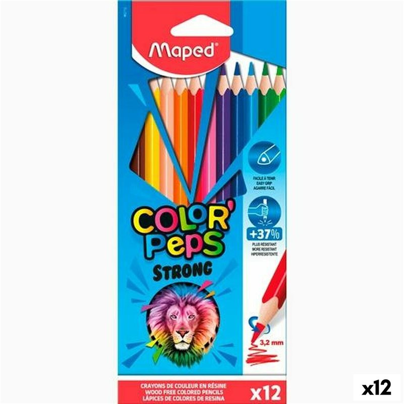 Crayons de couleur Maped Color' Peps Strong Multicouleur 12 Pièces (12 Unités)