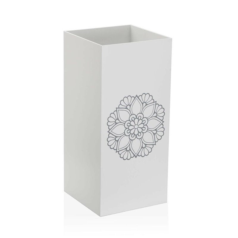 Porte-Parapluie Versa Mandala Blanc Bois MDF (22 x 48 x 22 cm)