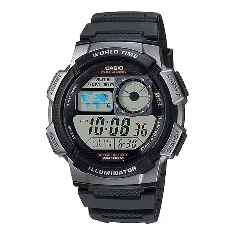 Montre Homme Casio WORLD TIME ILLUMINATOR Noir (Ø 43 mm)