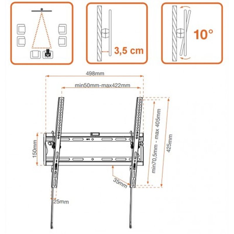 Image secondaire de Support de TV METRONIC 451064 35 kg