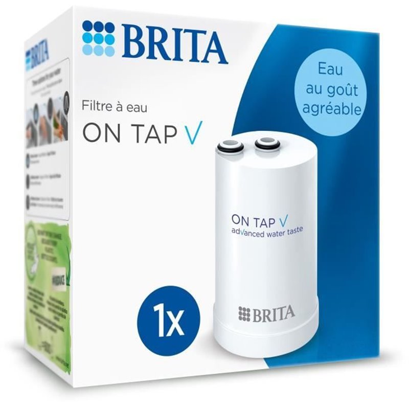 Pack 1 Filtre a eau - BRITA - ON TAP V - 600 L d'eau filtrée / 4 mois - Compatible systeme de filtration sur robinet ON 