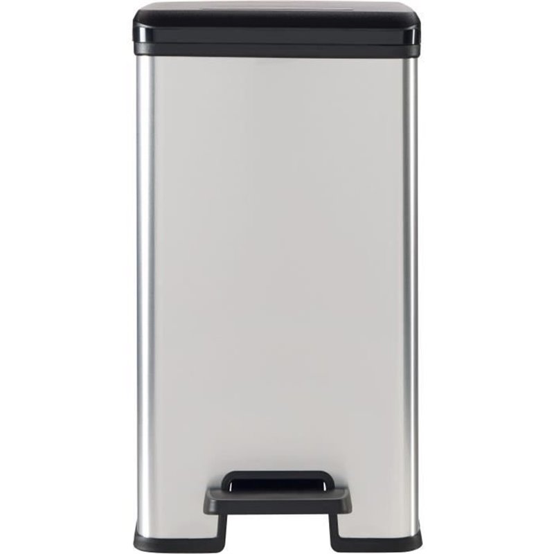 Image secondaire de Poubelle Slim - SLIM BIN - CURVER - 25L - Design compact - 41 x 27 x 55 cm - Gris métallisé