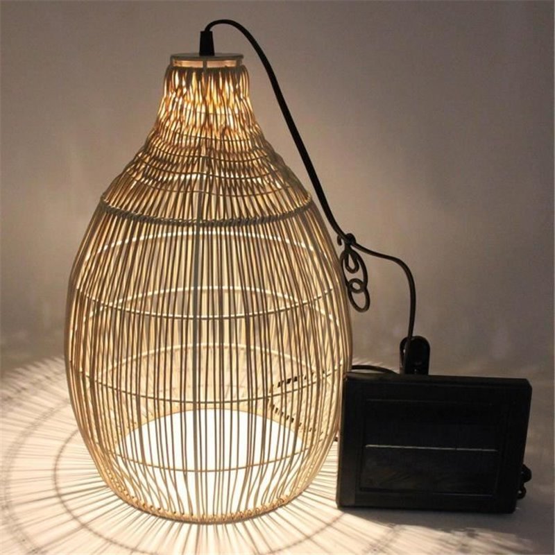 Image secondaire de Suspension solaire - LUMISKY - HOLIDAY - H42 cm - Boheme naturel style vannerie tressée - LED blanc chaud