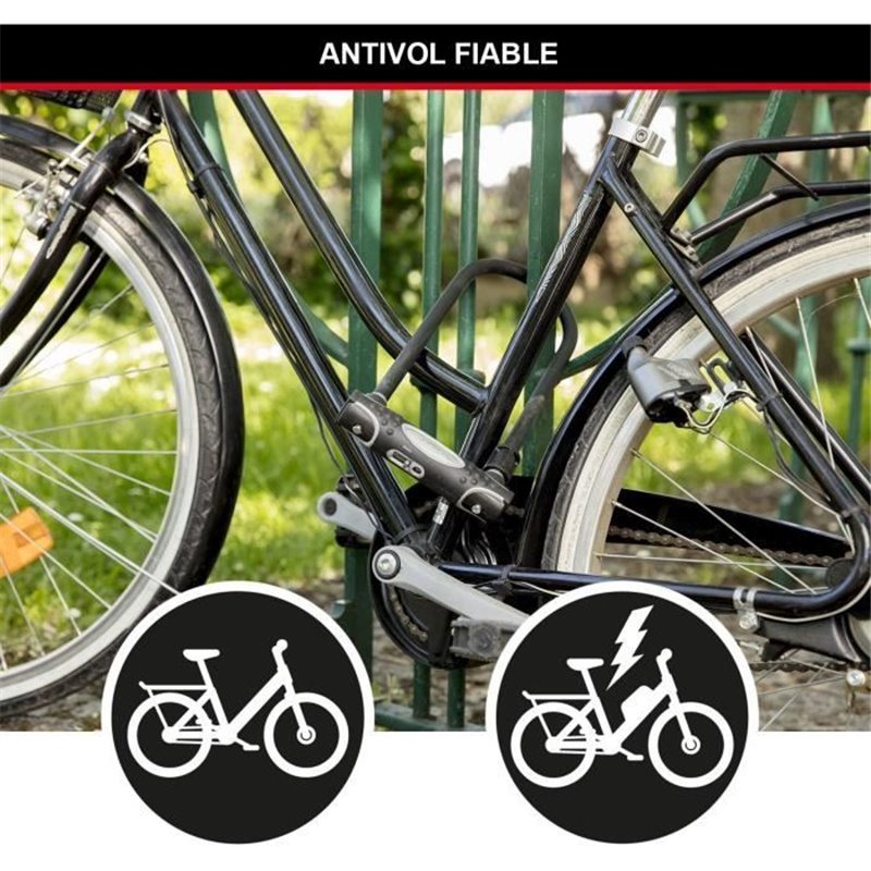 Image secondaire de Antivol Vélo U - Master Lock - 8195EURDPROCOLWR - Acier Cémenté, Clé, Rouge