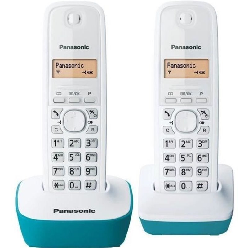 Téléphone sans fil Panasonic KX-TG1612FRC Duo - Répertoire 50 noms - Portée 300m - Blanc Bleu