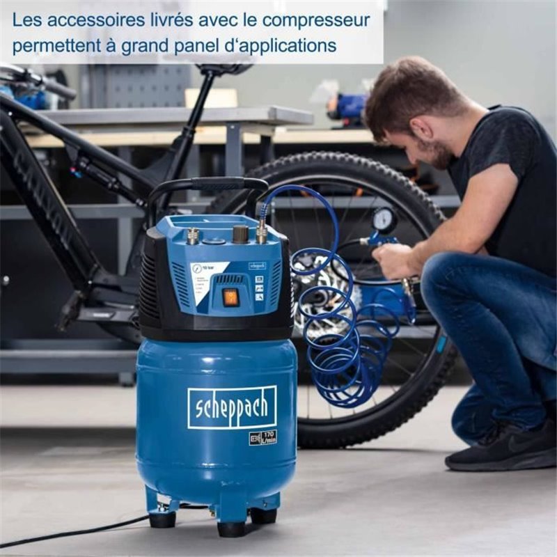 Image secondaire de Compresseur de 24 litres SCHEPPACH HC25V-A 1500 W