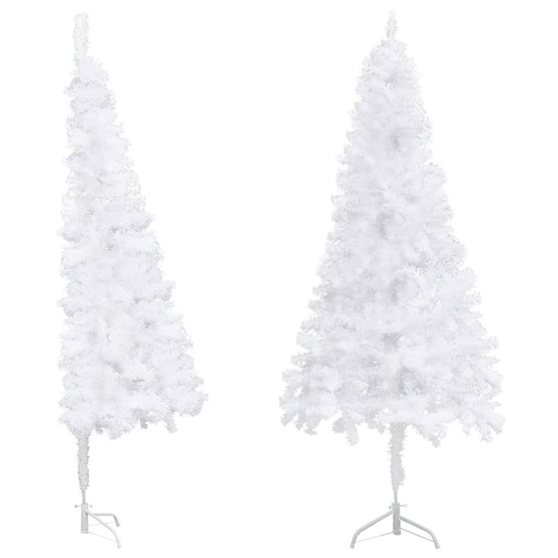 Image secondaire de VidaXL Sapin de Noël artificiel d'angle Blanc 150 cm PVC