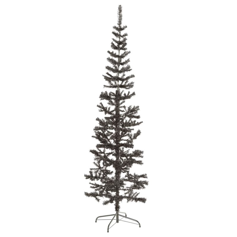 Image secondaire de VidaXL Sapin de Noël étroit Noir 180 cm 