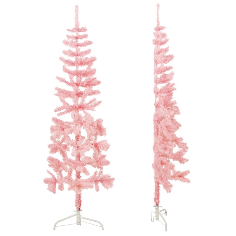 Image secondaire de VidaXL Demi sapin de Noël artificiel mince avec support Rose 120 cm