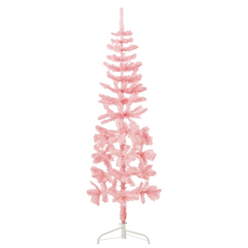 Image secondaire de VidaXL Demi sapin de Noël artificiel mince avec support Rose 150 cm