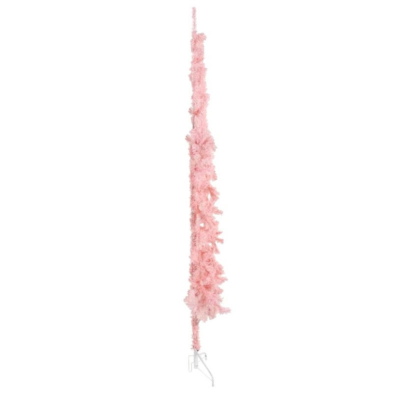 Image secondaire de VidaXL Demi sapin de Noël artificiel mince avec support Rose 210 cm