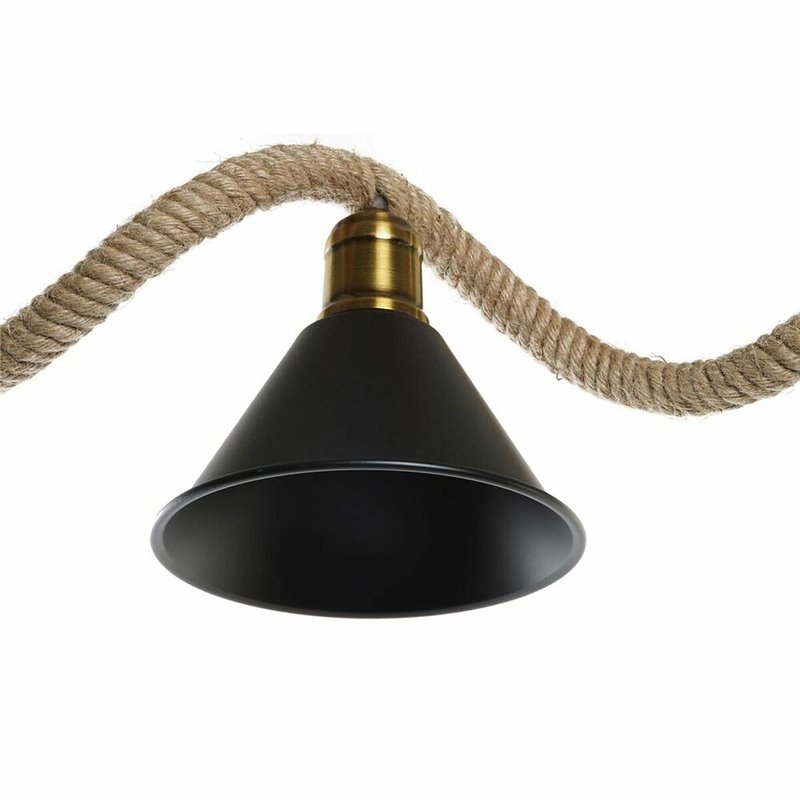 Image secondaire de Suspension DKD Home Decor Naturel Noir Métal Corde 50 W (85 x 18 x 20 cm)