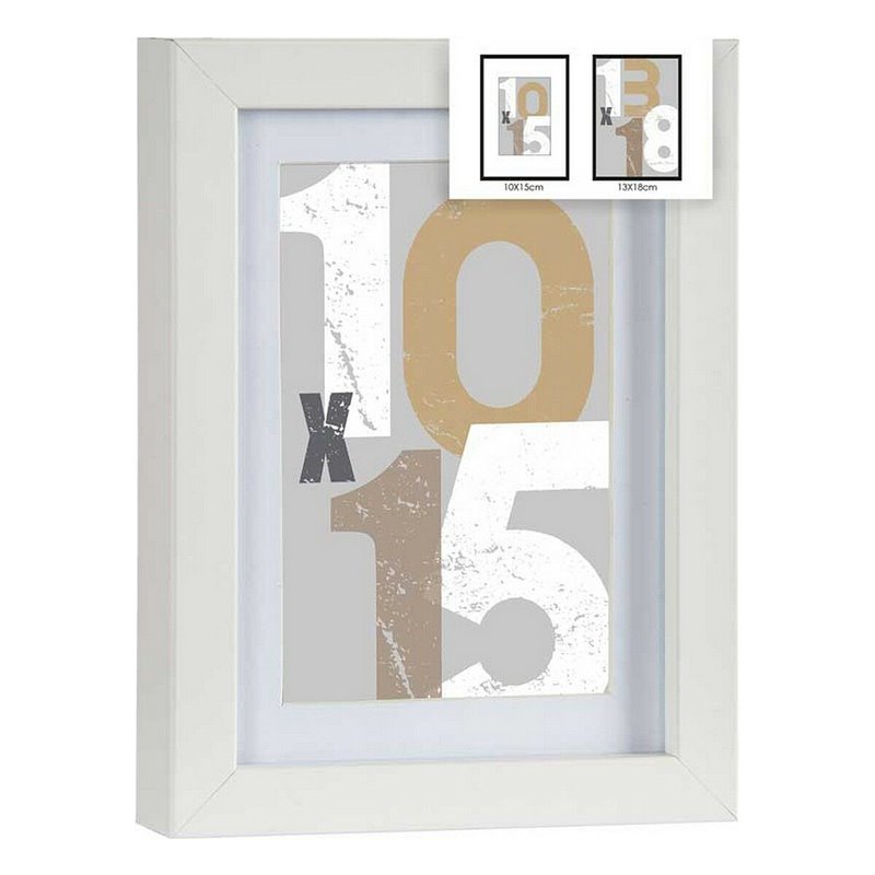 Image secondaire de Cadre photo Blanc verre Bois MDF 16 x 21 x 2,5 cm (6 Unités)
