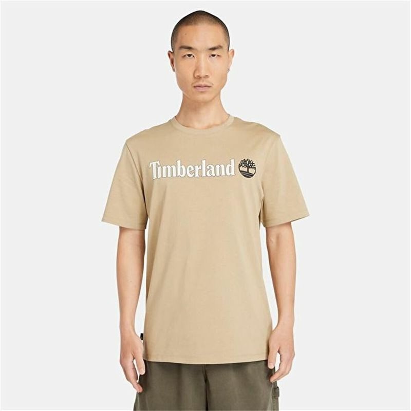 Image secondaire de T-shirt à manches courtes homme Timberland Kennebec River Linear Logo Marron Clair