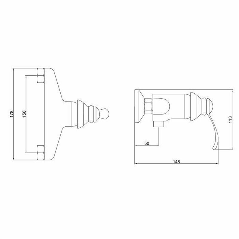 Image secondaire de Mitigeur Rousseau Byron Douche Métal Laiton 15 cm