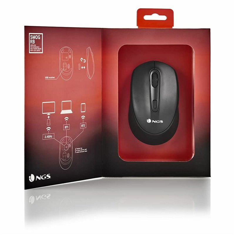 Image secondaire de NGS SMOG-RB souris Ambidextre RF sans fil + Bluetooth Optique 2400 DPI