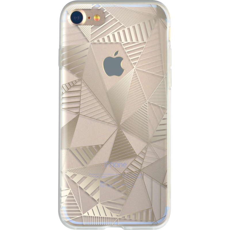 Coque semi-rigide transparente triangles dorés pour iPhone SE (2020)/8/7