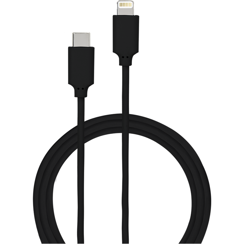 Câble USB C/Lightning 2m Noir - 2.4A Bigben