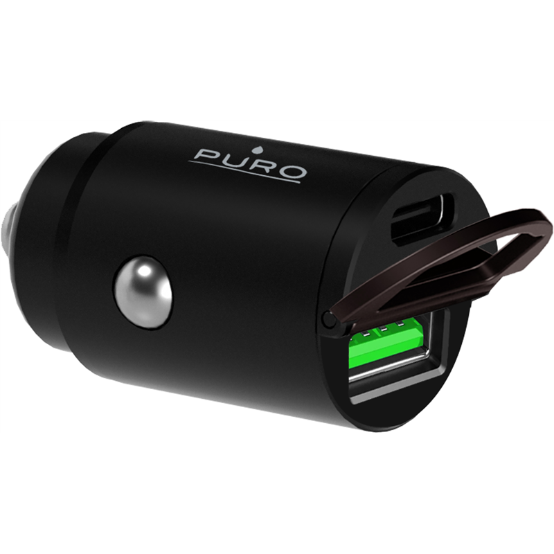 Image secondaire de Chargeur voiture double 30W + Câble Universel N Noir Puro