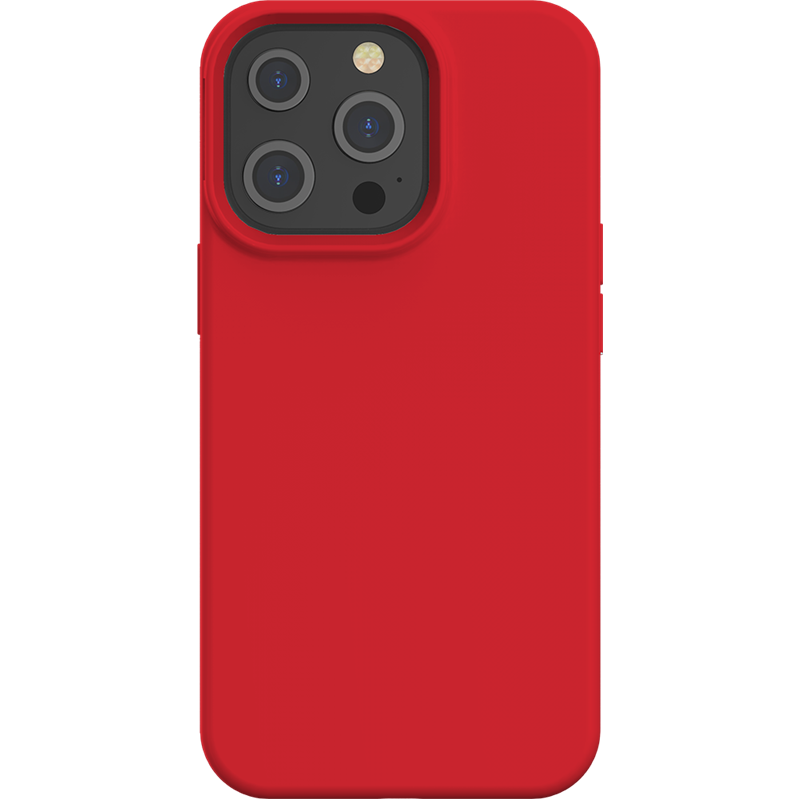 Image secondaire de Coque Silicone SoftTouch Rouge pour iPhone 13 Pro Bigben