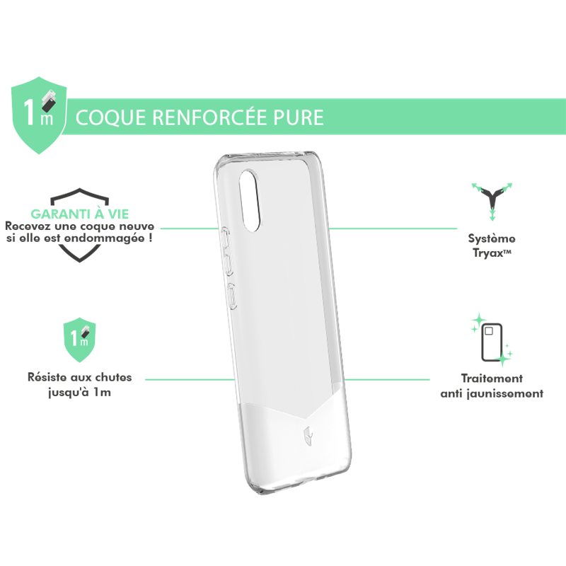 Image secondaire de Coque Renforcée Xiaomi Redmi 9A PURE Transparente - Garantie à vie Force Case