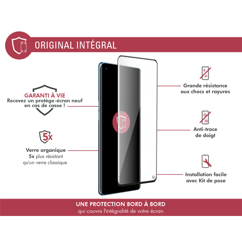 Image secondaire de Protège écran Oppo Reno 6 Pro 3D Original - Garanti à vie Force Glass