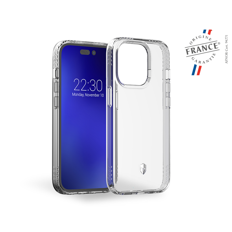 Coque Renforcée iPhone 14 Pro PULSE Origine France Garantie Garantie à vie Transparente - FR Force Case