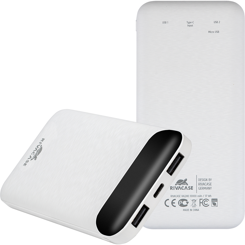 Image secondaire de Powerbank USB A/USB C 10000mAh Blanc Rivacase