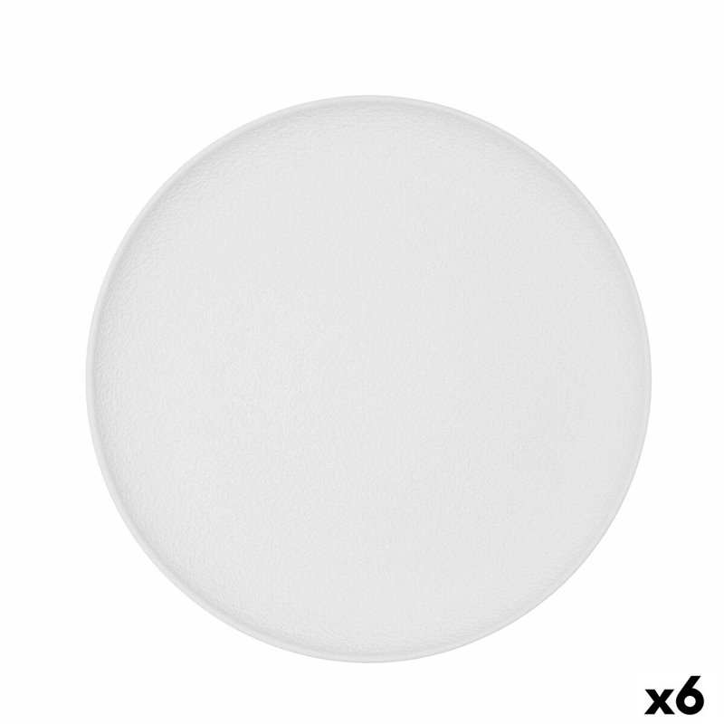 Assiette plate Bidasoa Fosil Blanc Céramique 26,5 x 26,4 x 2,3 cm (6 Unités)