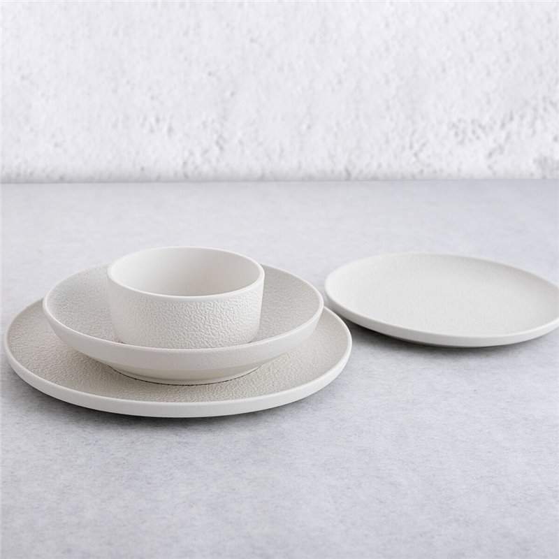 Image secondaire de Assiette plate Bidasoa Fosil Blanc Céramique 26,5 x 26,4 x 2,3 cm (6 Unités)