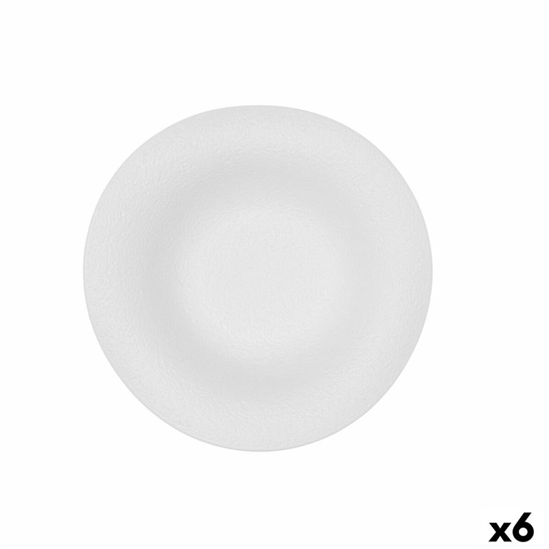 Assiette à pâtes Bidasoa Fosil Blanc Céramique 21,9 x 21,3 x 6,8 cm (6 Unités)