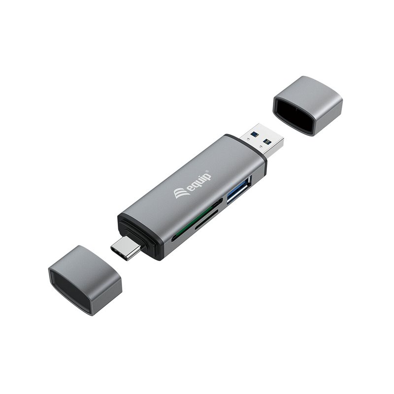 Image secondaire de Equip 245460 lecteur de carte mémoire USB 3.2 Gen 1 (3.1 Gen 1) Type-A/Type-C Gris