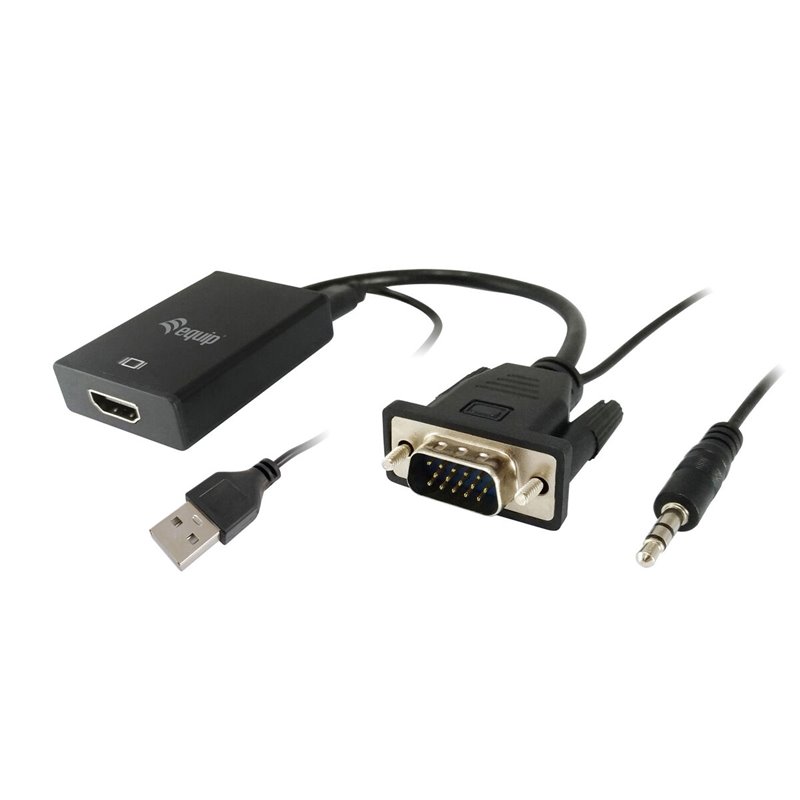 Image secondaire de Adaptateur VGA vers HDMI avec Audio Equip 119038 Noir (1 Unité)