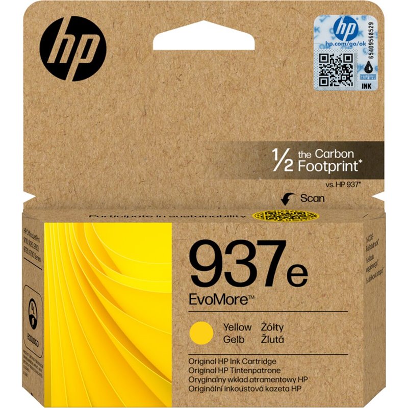 HP 937e Cartouche d'encre authentique Jaune EvoMore