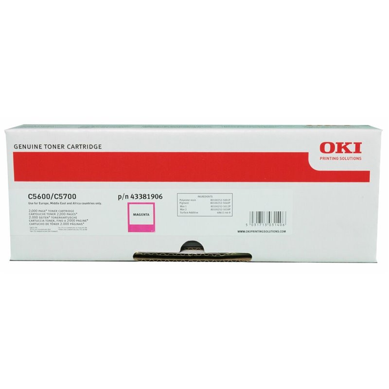 Image secondaire de Toner original OKI 43381906 Magenta